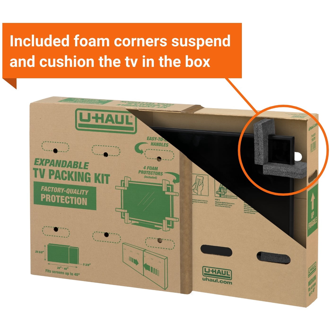 U-Haul Heavy-Duty Expandable TV Moving Box - Medium (Under 40")