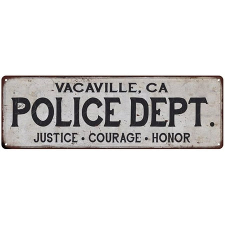 VACAVILLE, CA POLICE DEPT. Home Decor Metal Sign Gift 6x18 106180012303