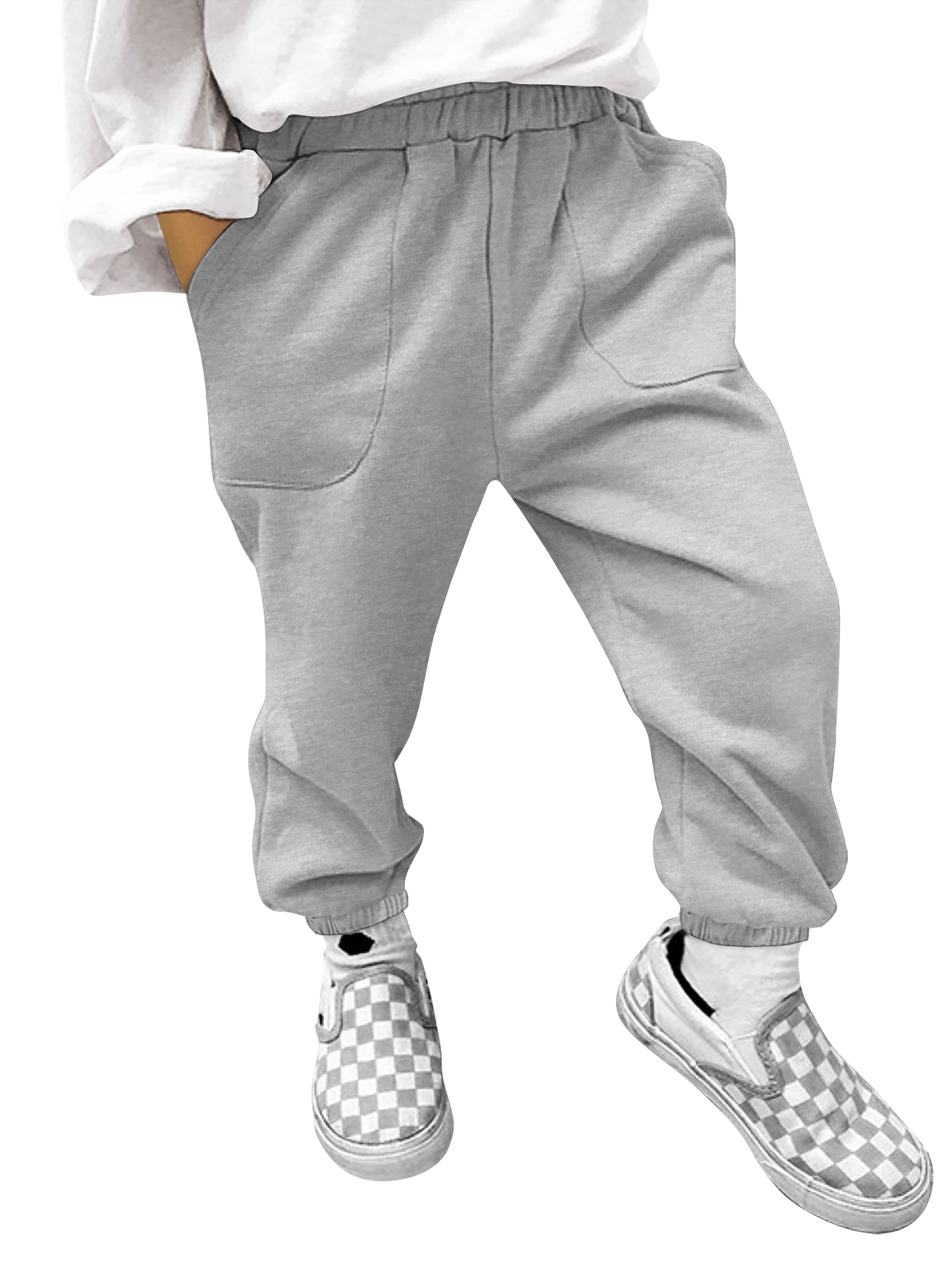 Kids and Toddler Premium Soft Sweatpants Boys Elastic Fleece Pants 2-16 Years 