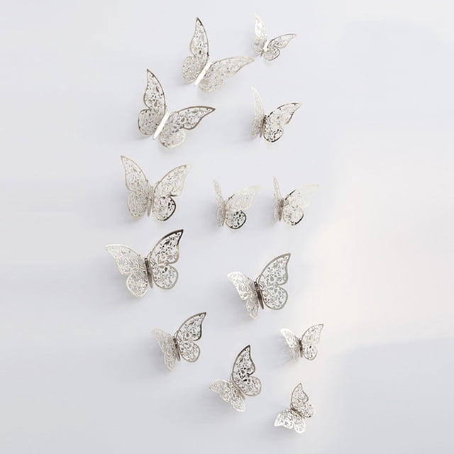 12 unids / set 3D Mariposa Pegatinas de Pared Pegatinas Murales Extraíbles DIY Art Wall Decals Decor Abanopi Pegatina de pared