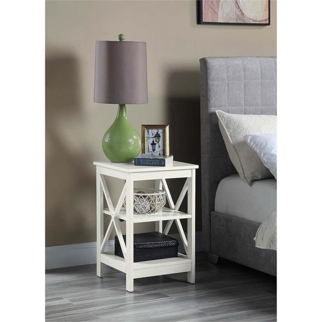 Convenience Concepts Table d'Appoint Table Basse Table d'Accent Carrée en Bois - Ivoire