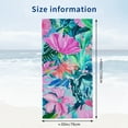 thumbnail image 3 of Super-Sized Tropical Leaf Beach Towel-Fast-Drying An ti-Sand Microfiber, Vibrant Pink with Green Leaves Design, Oversized Rectangular Towel for Pool&amp;Beach, Durable 29x58inch, 3 of 7