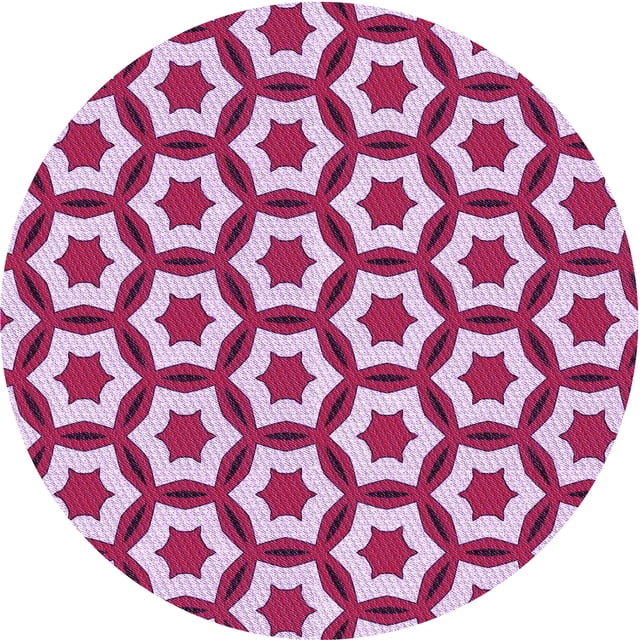 Ahgly Company Tapis d'Intérieur Rond Lavable en Machine Rose Blush Transitionnel, 3 Pieds Rond