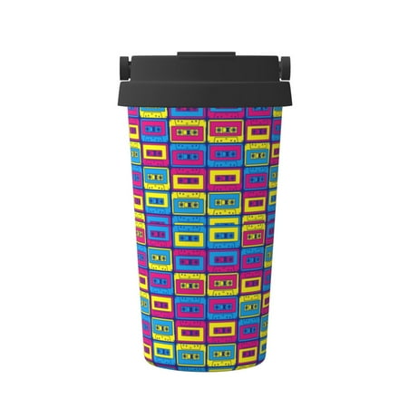 

Hirioo Cassette Tapes for Coffee Travel Mug Insulated Coffee Mug with Lid