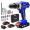 Blue, variant on Euur Cordless Drill, 21V Power Drill Set with 2Ah Battery, 3/8"Keyless Chuck, 25+1 Position Electric Drill, 2-Speed Transmission For Screwdriving And Drilling, Yellow