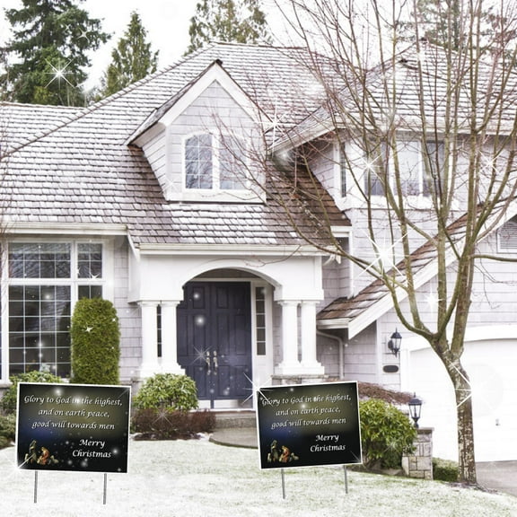VictoryStore "Glory to God in the Highest" Religious Christmas Yard Sign,  18" x 24" Christian Lawn Sign Set of 2