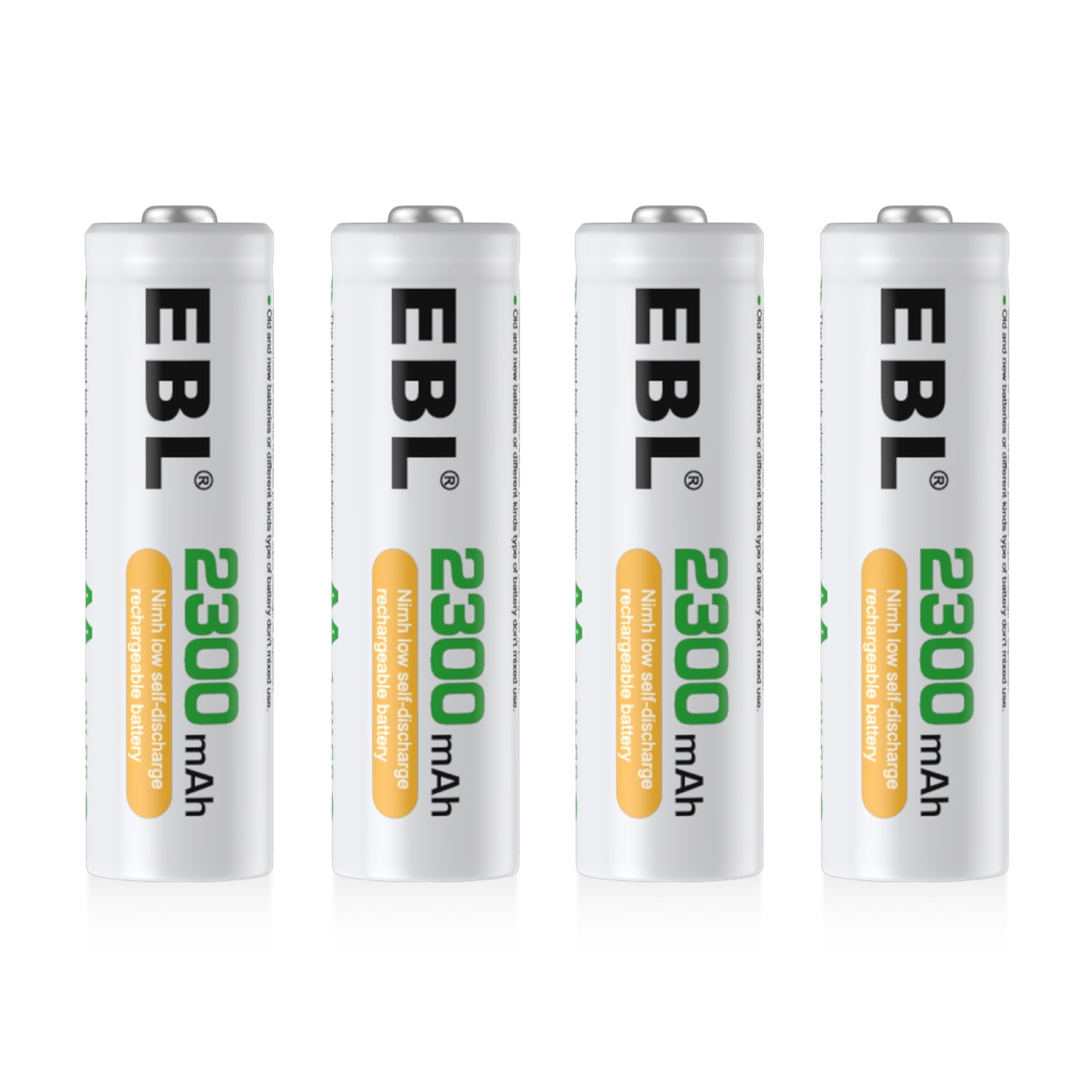 EBL 4-Pack 1.2V AA Battery 2300mAh Ni-MH Rechargeable Batteries