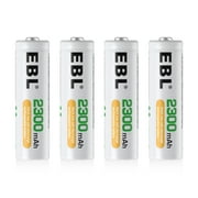 EBL 4 Pack AA Rechargeable Batteries 2300mAh High Capacity AA Batteries NiMH Double A Battery