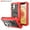 Red/Black, variant on iPhone 12 Mini Case - Heavy Duty Hybrid Rugged Dual Layer Protective Shockproof Kickstand Cover with Ring Holder for Apple iPhone 12 Mini 5.4", B