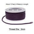 thumbnail image 2 of 2uds Nylon Hilo Cordel Rebordear Cordón 3mm Extrafuerte Trenzado Nylon Artesanía Cuerda para Pulseras Joyería Fabricación Bricolaje Artesanías 4M/13 Pies, Oscuro Púrpura Unique Bargains cordón de abalorios, 2 of 7