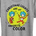 thumbnail image 3 of The Cat in the Hat - Christmas Lights Are My Favorite Color - Women's Short Sleeve Graphic T-Shirt, 3 of 5