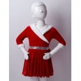 thumbnail image 3 of renvena Robe de Noël en Velours à Manches Longues pour Filles Enfants Robe de Danse Fantaisie Rouge B 8, 3 of 10