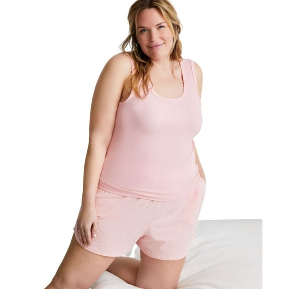 State of Day Women's Printed Knit Sleep Shorts - Abstract Shell, Size 2X