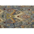 thumbnail image 3 of HomeRoots 567353 2 x 3 ft. Wool Ikat Hand Knotted Rectangle Area Rug with Fringe, Ivory, Blue & Brown, 3 of 7