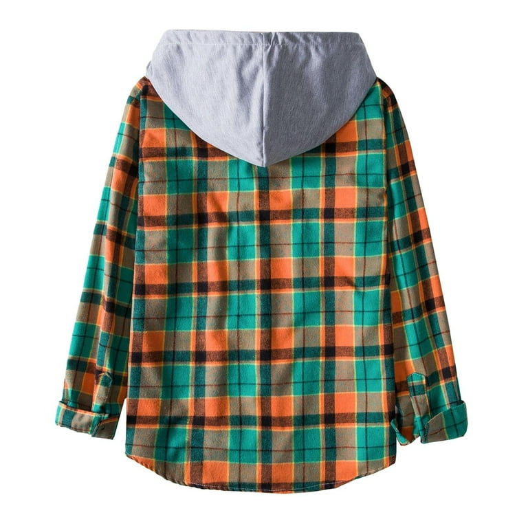 Hooded Loose Fitting Patchwork Outerwear Hooded Loose Fitting Patchwork Outerwear