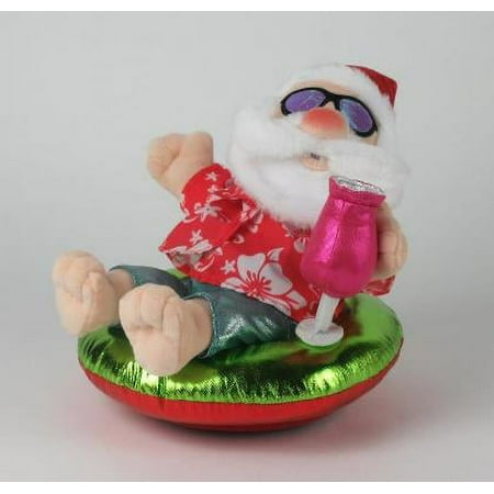 Holiday Time Tropical Santa In Inner Tube