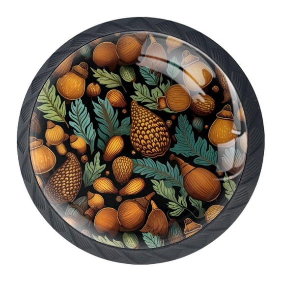 4 Pcs Acorns Knobs for Kitchen Cabinet Cupboard Dresser Bookcase Drawer Pulls Handles Round Home Decor