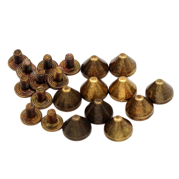 10 Piezas de Formas Cónicas, Remaches, de material cuero, Punk Artesanal , Cinturón, Teléfonos, Decoración, Dorado / Bronce / Diamant Bronce verde BLESIY Espárragos de remaches cónicos
