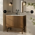 thumbnail image 3 of Bosse 36" Freestanding Bathroom Vanity in Brown Oak with Sink Top, 3 of 11