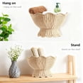 thumbnail image 4 of Scalloped Wicker Wall Basket,Scallop Hanging Rattan Basket for Organizing, Woven Plant Wall Decor Art, Wall Mounted Basket, Hanging Storage Basket for Front Door and Home (Natural), 4 of 9