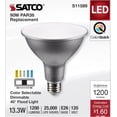 thumbnail image 3 of Satco PAR38 LED Light Bulb CCT Selectable Medium Base - 13.3W, Silver, 24 Pack, 3 of 8