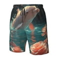 thumbnail image 4 of Logiee Flower White Dolphin Print Mens Swim Trunks Quick Dry Board Shorts,Breathable Hawaii Beach Shorts Swimwear Bathing Suits-X-Large, 4 of 6