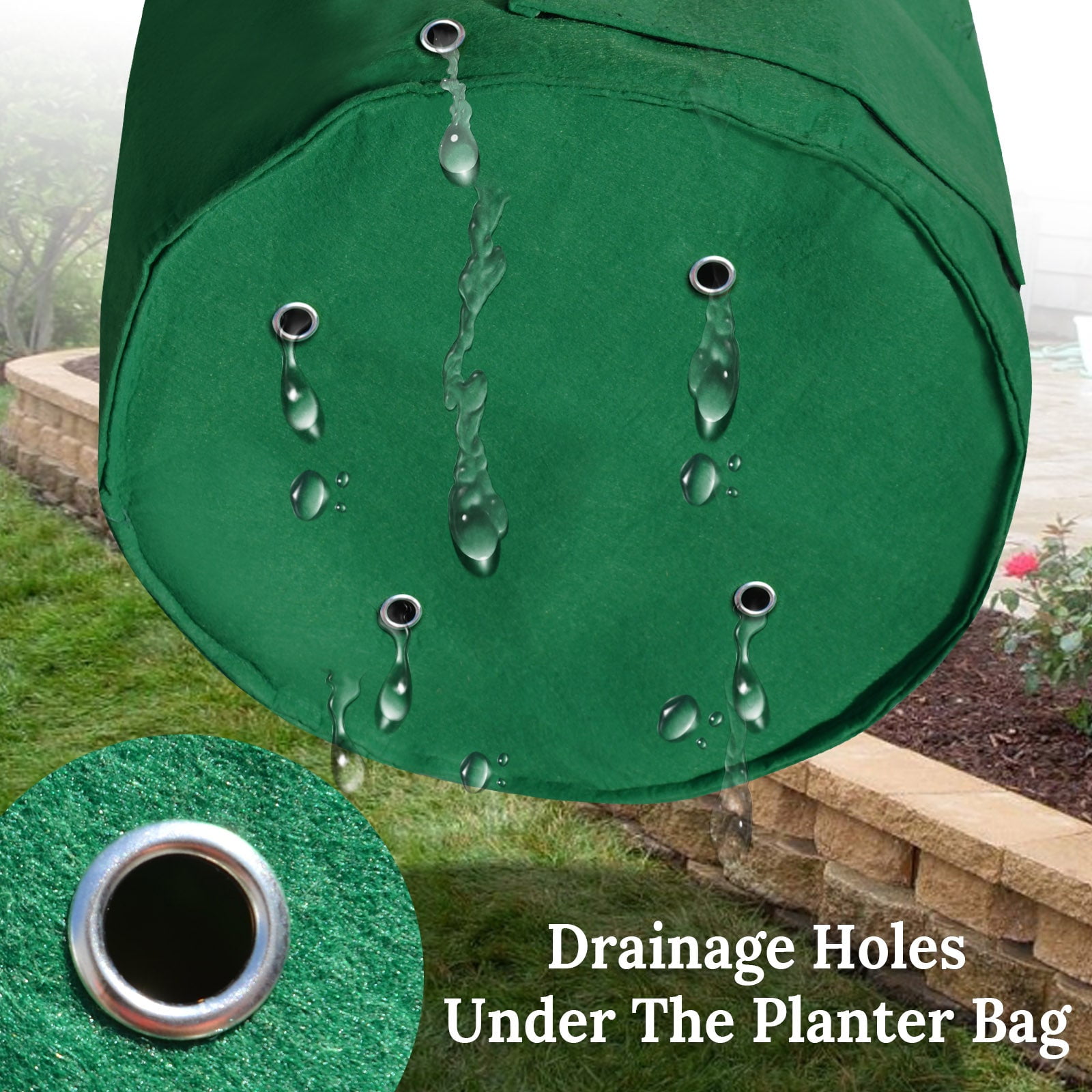 SUNNYOUTDOOR 10 Gallon Potato Grow Bags Large Garden Planting Bag with Flap Window and Durable Handle Outdoor Use, Green (3 Pack)