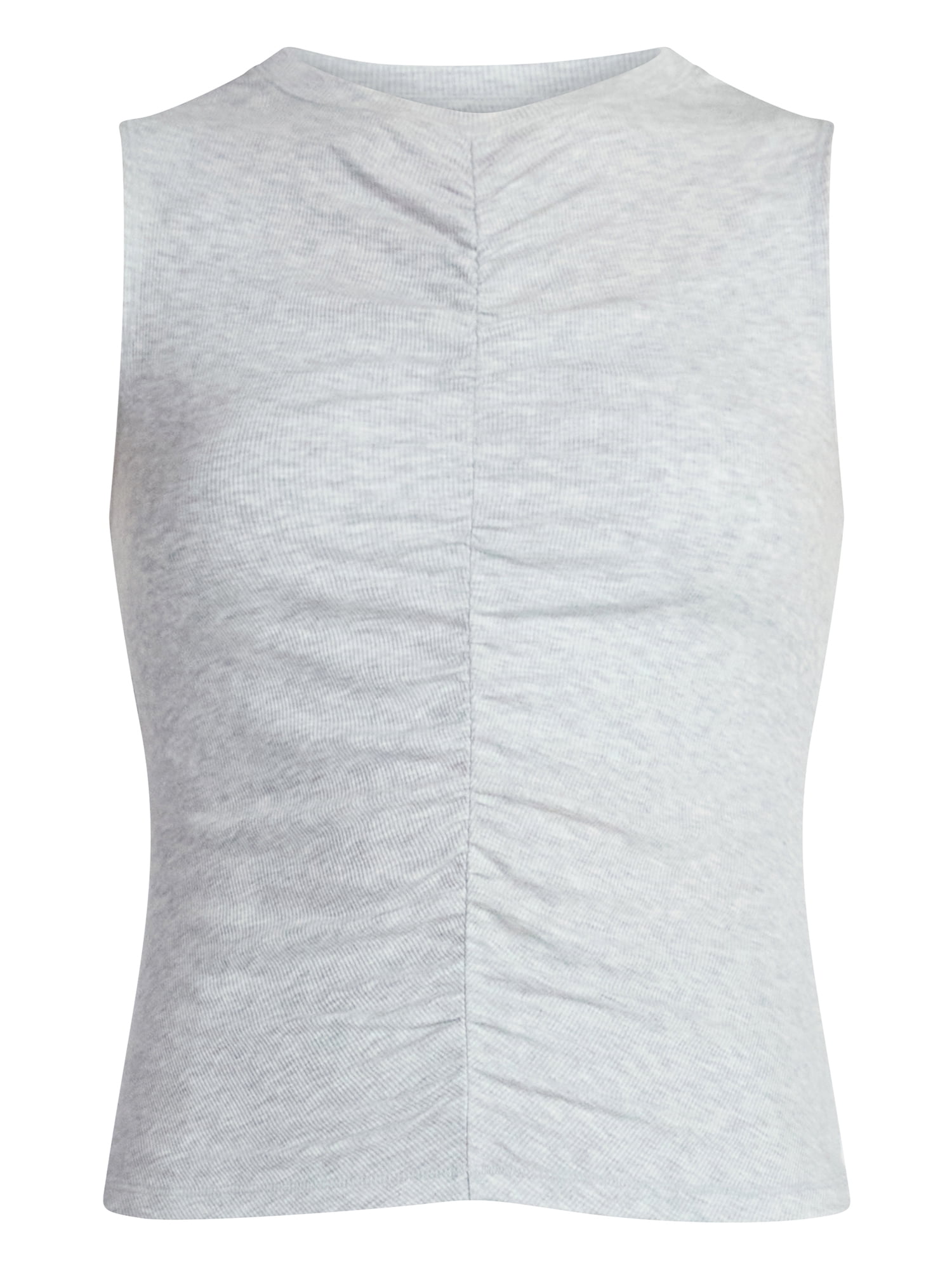Avia Women's Shirred Ribbed Cinch Ballet Tank, Sizes XS-XXXL