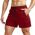thumbnail image 1 of Pantalones cortos de running para hombre con entrepierna de 5 pulgadas: bolsillos con cremallera, cintura elástica, poliéster-spandex, pantalones cortos deportivos para gimnasio, tallas S-XXXL para, 1 of 5