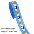 thumbnail image 3 of Cififendec Soccer Themed Grosgrain Ribbon, 180", Country Flag Print Ribbon for Soccer Fans Gift Wrapping, Party Decor and DIY Crafts(Sky Blue), 3 of 5