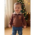 thumbnail image 2 of Svuitmsl Kids Christmas Sweatshirt Gingerbread Man Embroidery Long Sleeve Lapel Tops, 2 of 7