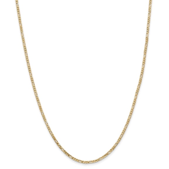 14K Yellow Gold chain Figaro Flat 16 in 2.25 mm 2.25mm