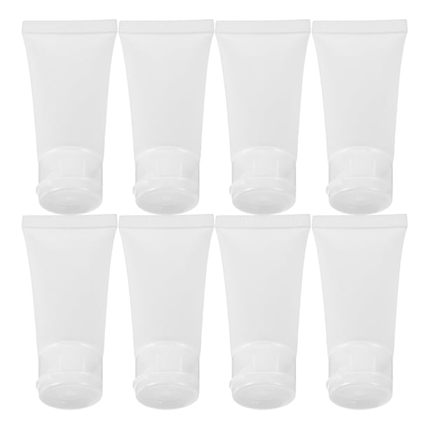8pcs Tubos de expulsión recargables para recipientes de tocador de viaje para la loción de champú y la prueba de fugas de crema y botellas cosméticas de plástico de loción portátil 20 ml de 20 ml