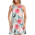 thumbnail image 1 of Disketp Roses and Butterflies para Vestido sin Mangas para Mujeres, Vestidos de Verano para Mujeres, Casual y Holgado para la Playa, 1 of 7