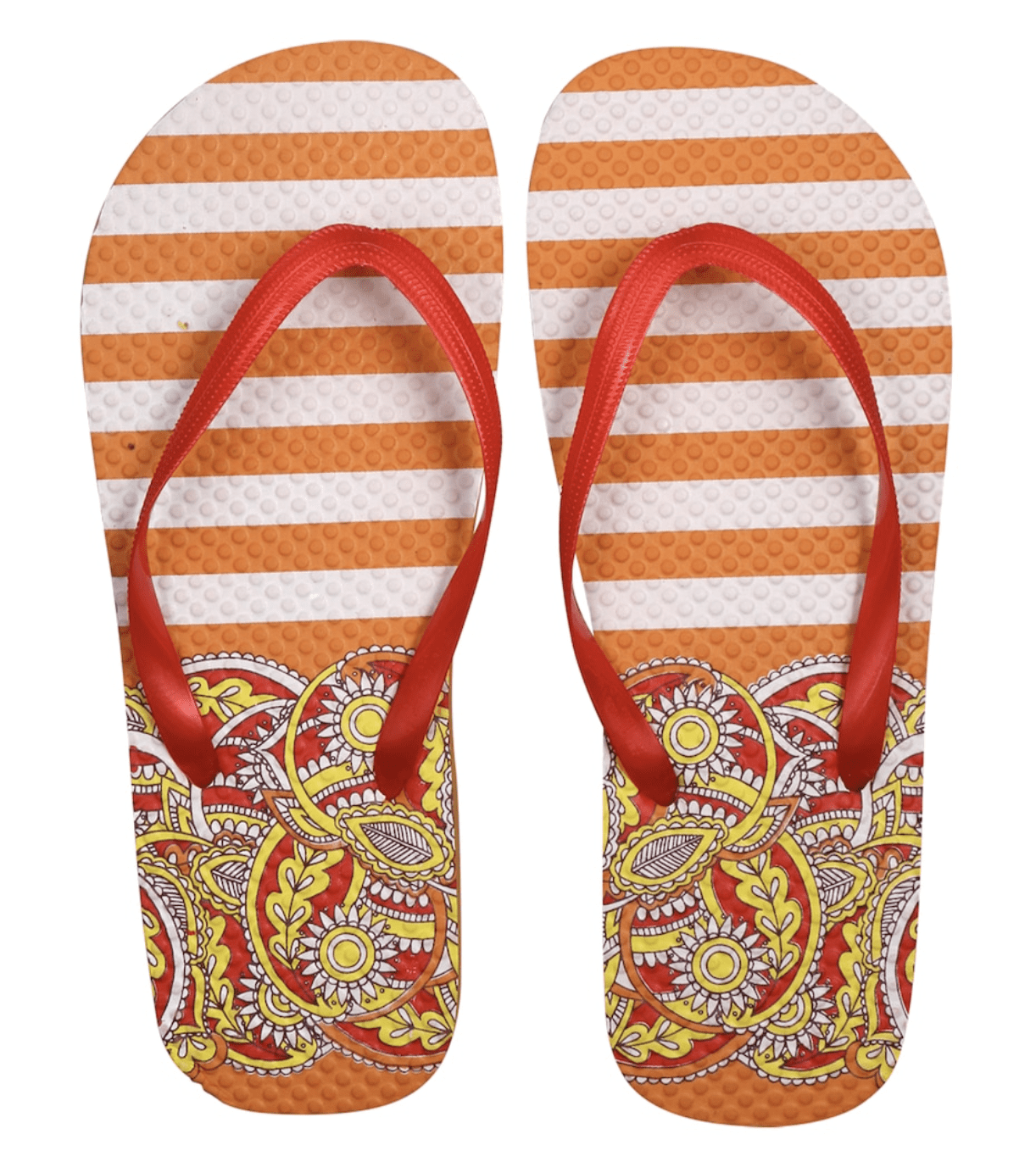 Women's Juncture "Maui" Rubber FlipFlops Orange/Yellow [Size M 7/8