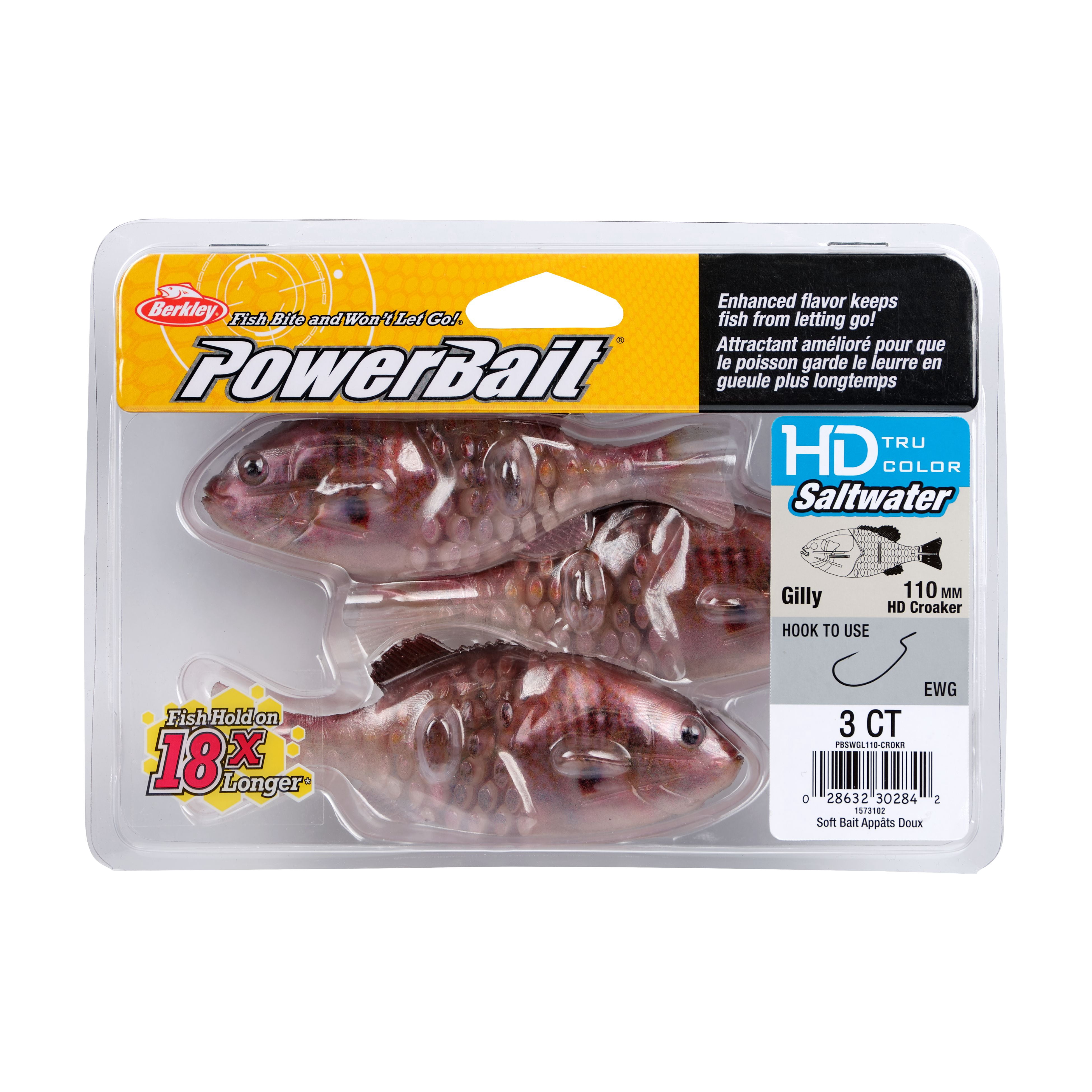 Berkley PowerBait Saltwater Gilly, 110 mm, HD Croaker, Soft Swimbait