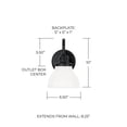 thumbnail image 3 of 1 Light Wall Sconce In Urban/Industrial Style 6.5 High By 10 Wide-Matte Black Finish Capital Lighting 8301Mb-128, 3 of 5