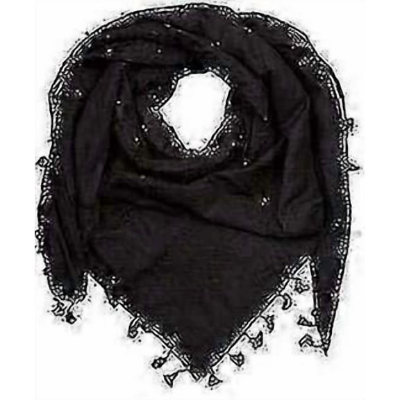 Palestinian Keffiyeh Scarf - Traditional Arafat Hatta with Tassels, Shemagh Arab Houndstooth 100% Cotton