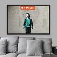 thumbnail image 3 of wall26 Framed Canvas Print Wall Art Banksy Kid Crying Over Social Media Graffiti &amp; Street Art Pop Culture Illustrations Pop Art Bohemian Dark for Living Room, Bedroom, Office - 16"x24", 3 of 5