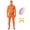 Jumpsuit + beard + belly, variant on Orange Bodysuit for Cosplay, Open Face Full Body Suit Halloween Costume