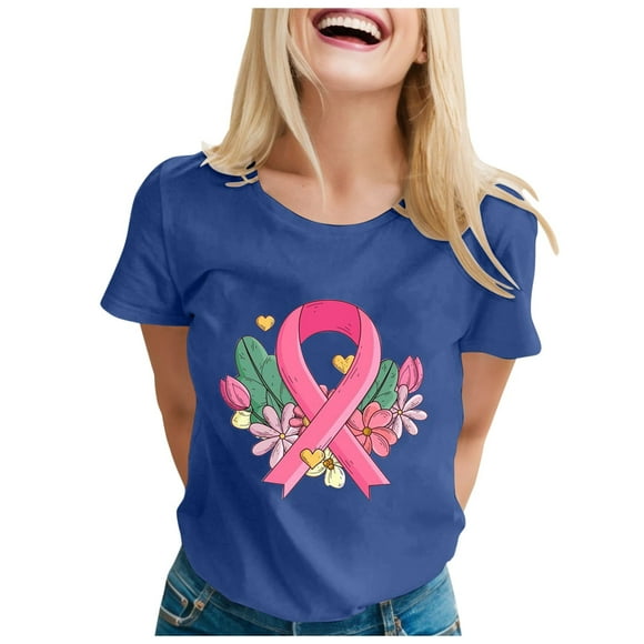 TSADFHJI Chiffon Tops for Women Elegant Womens Printed Short Sleeve O Neck T Shirt Top Blouse Xxxxl Navy