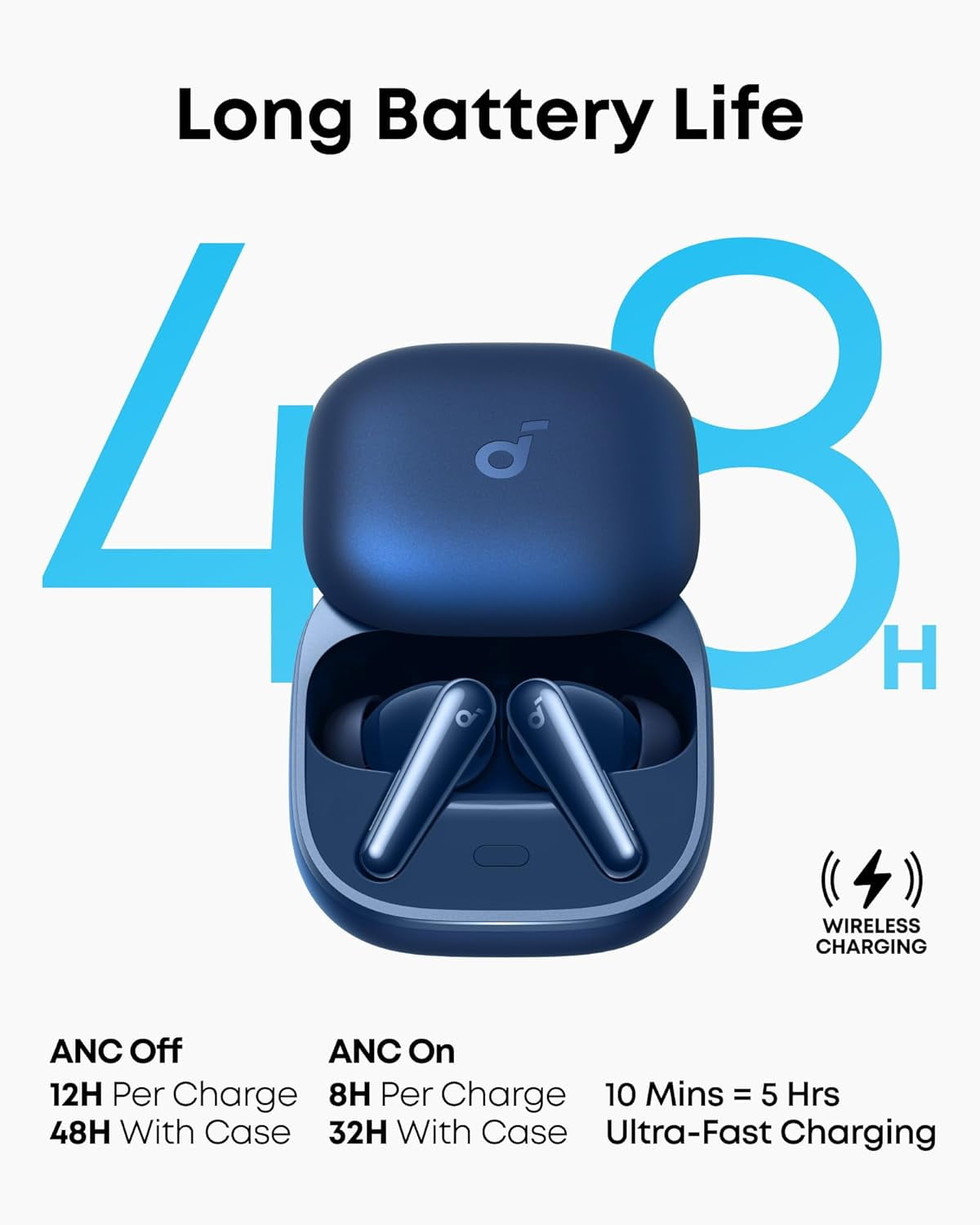 Soundcore Liberty 5 Noise-Cancelling Wireless Earbuds, Adaptive ANC, 2x Voice Reduction, 6-Mic AI Clear Calls, Dolby Audio, Fast Charging