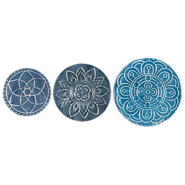 Stratton Home Decor Plaques en Métal Mykonos Décorations Suspendues, Lot de 3