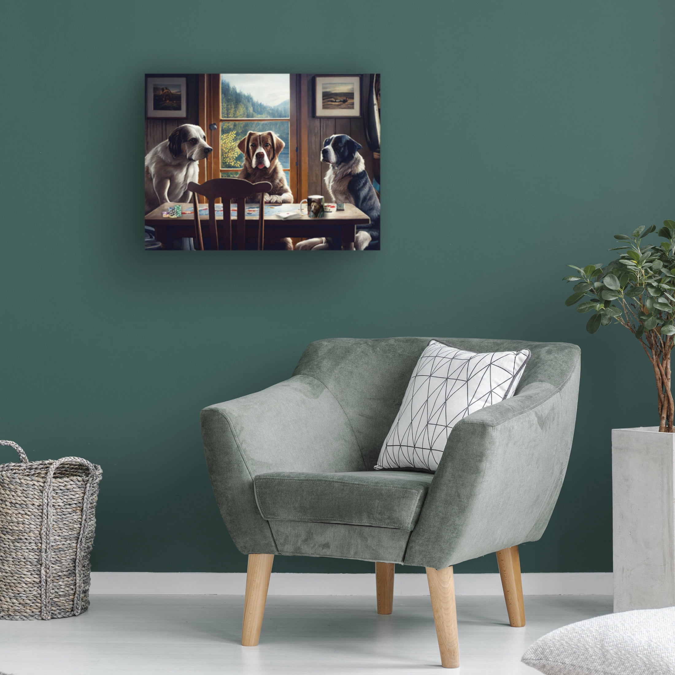 Canvas Wall Art - Sasha 'Dogs I' Wall Art for Living Room, Bedroom, or Office Décor by Trademark Fine Art - 24 x 18 Inches