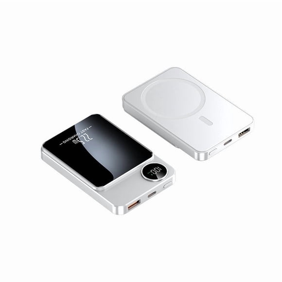 Qonioi 5000mAh Magnetic Fast Wireless Charging Pad, Thin Portable Charging Stand for Headphones Tablets Laptops, Compact Daily Docking Dock for Travel