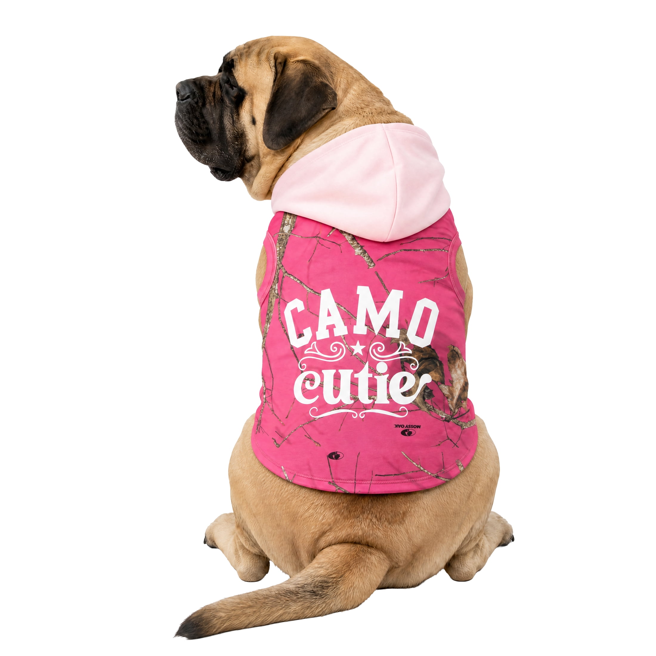 Mossy Oak Camo Cutie Fall Dog Hoodie, Pink, XL