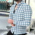 thumbnail image 7 of LIaqionyy Shirts for Men Button down Collared Dress Shirt Long Sleeve Plaid Business Work Casual Tops, 7 of 7