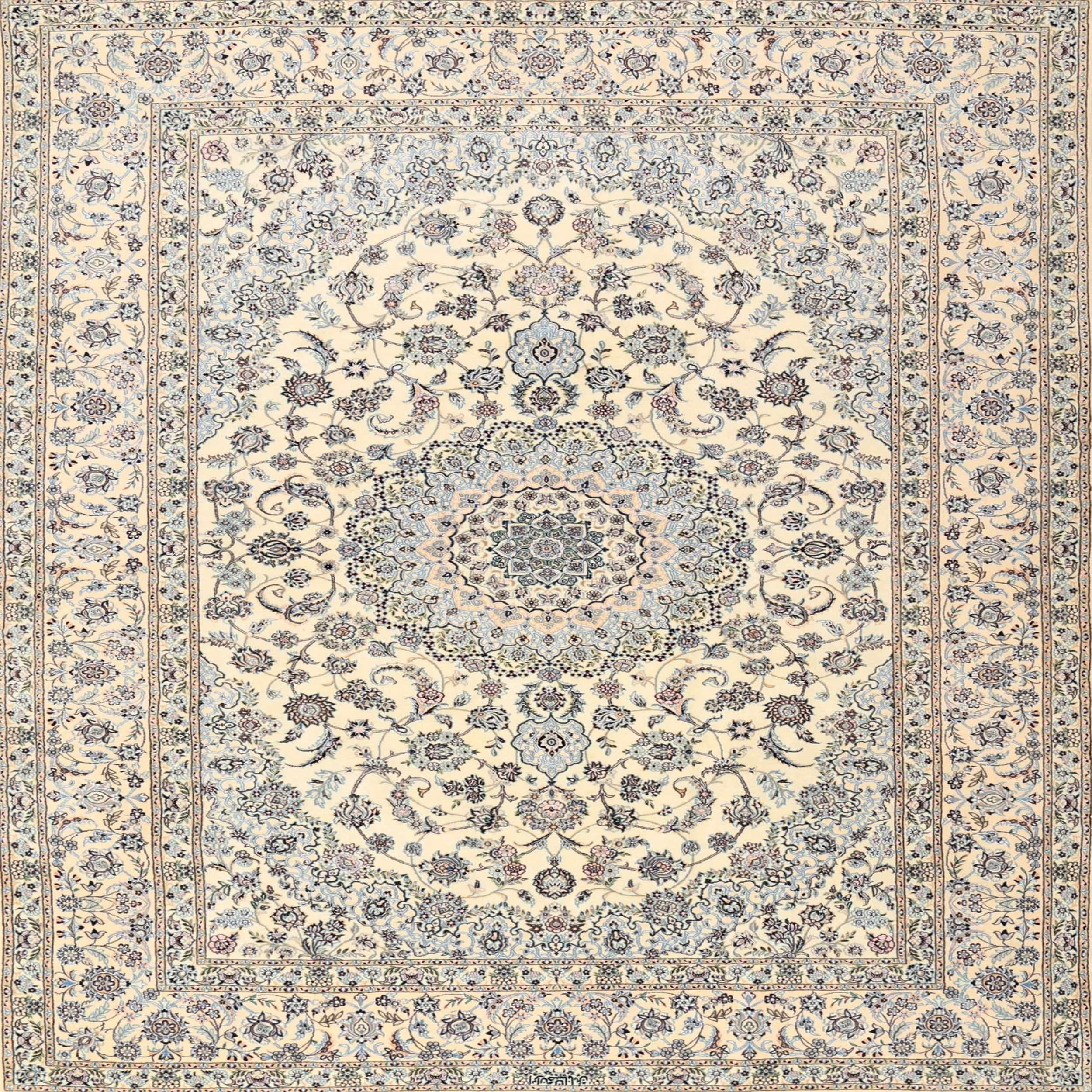 Vanilla Rug Ahgly Company Indoor Square Traditional Vanilla Gold Medallion Area ...