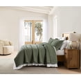 thumbnail image 3 of Juego de edredón WDCOZY tamaño king con 2 fundas de almohada, color verde, 3 of 8