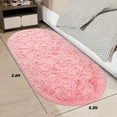 thumbnail image 3 of CozyDesg Oval Area Rugs,Ultra Soft Modern Throw Rugs for Bedroom，Small Area Rugs,2.6*5.3ft Shag Fluffy Carpet for Bedside Home Decor,Pink, 3 of 8